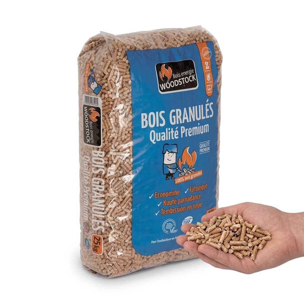 Chauffe au Bois — Granulés de bois Woodstock 78 sacs de 15 kg Artisan Français