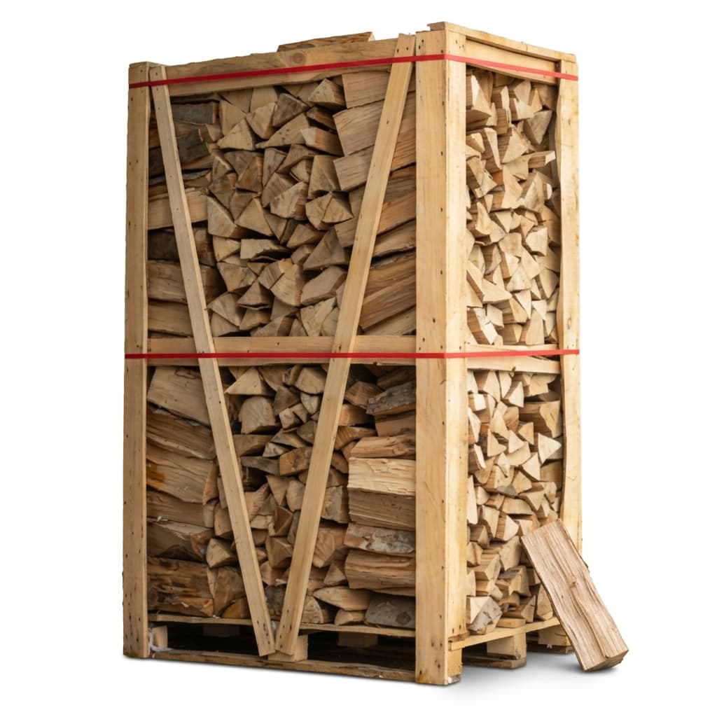 Chauffe au Bois — 2x Palettes (chêne blanc + Hêtre/Charme) Bûches de 33 cm Artisan Français