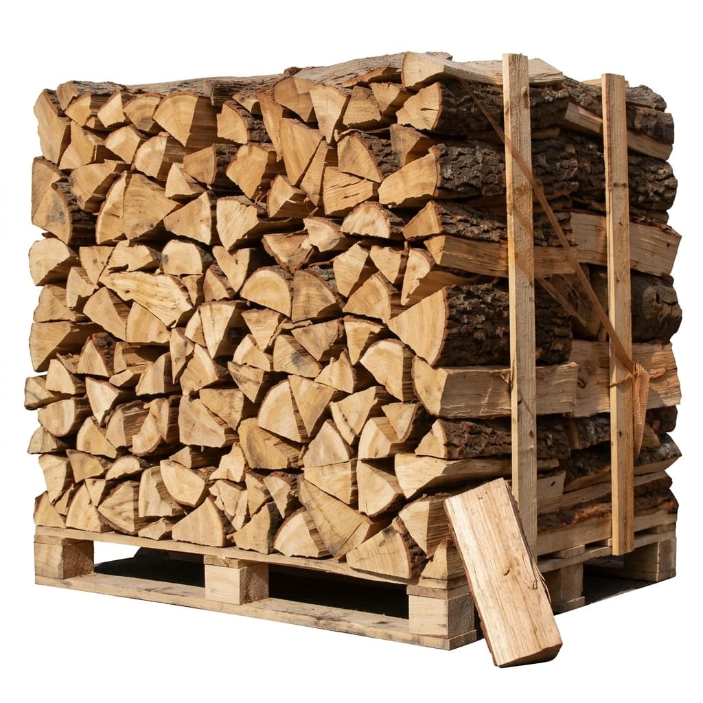 Chauffe au Bois — 4x Palettes (2 chêne blanc + 2 Hêtre/Charme) Bûches de 40 cm Tradition Bois